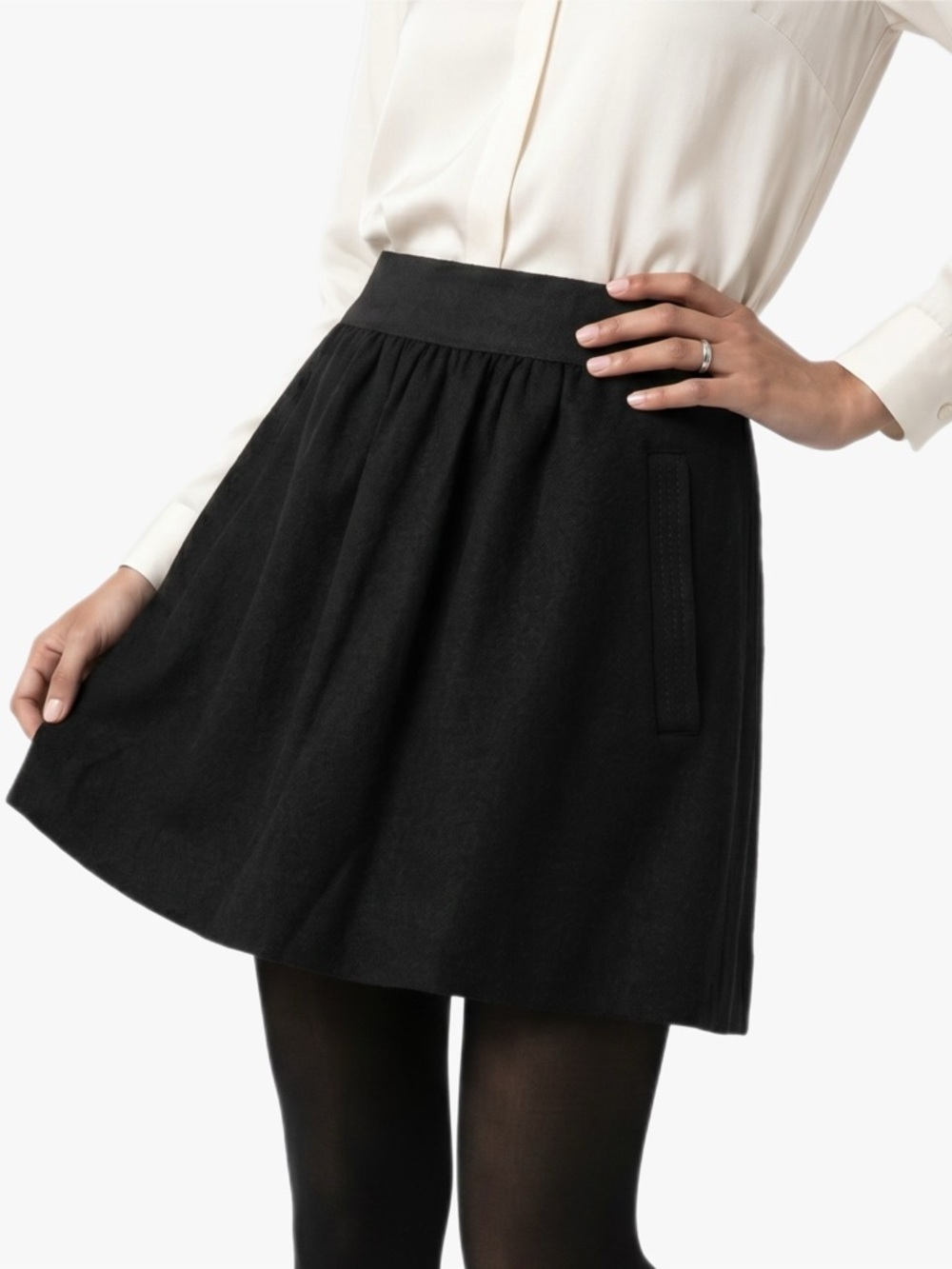 J Crew Factory Classic Black Wool Career Lined Mini Skirt Women’s Size 4